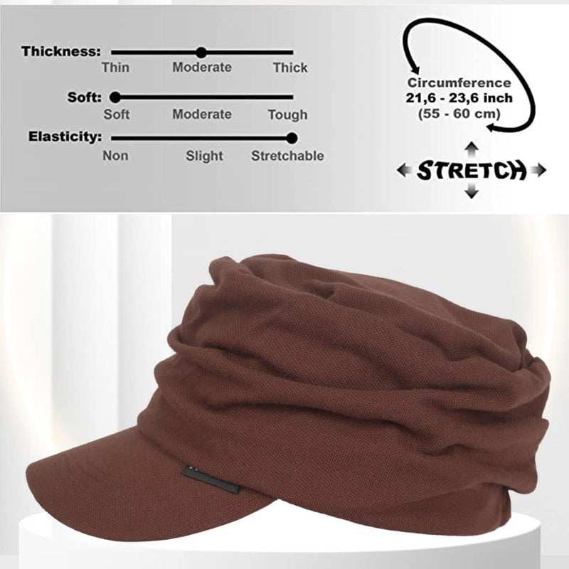 Ruphedy Newsboy Cap for Women Summer Chemo Headwear Hair Loss Cancer Hat with Brim - Image 4